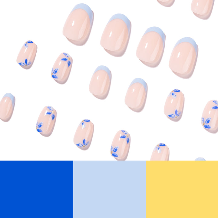 Artistic acrylic nails with elegant flower design Stornfield