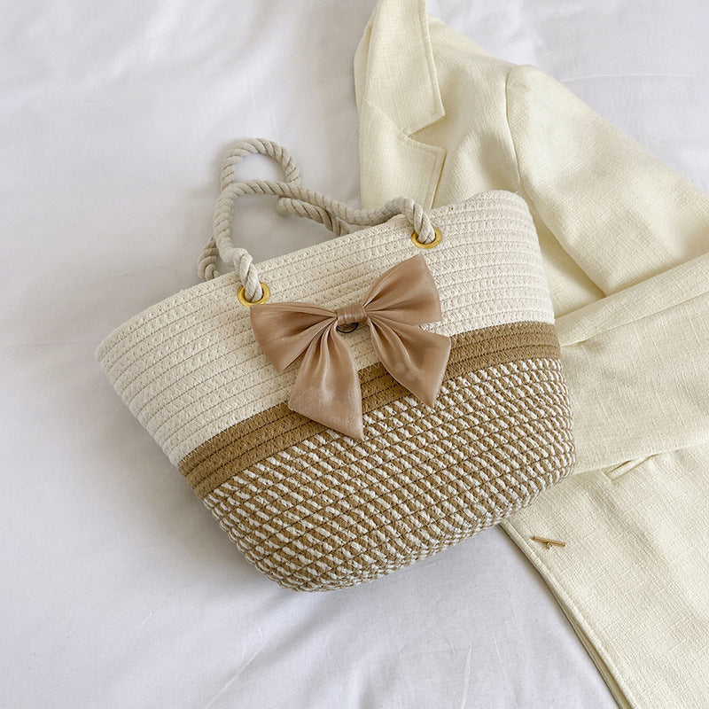 Handcrafted Floral Detail Straw Tote Bag Stornfield