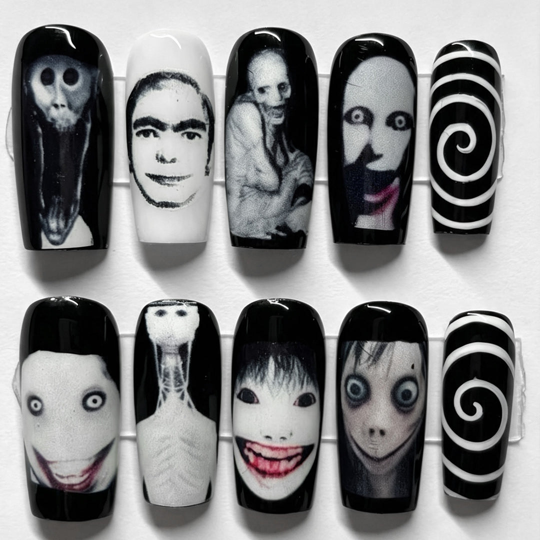 Stylish artificial nail set with unique graphics Stornfield