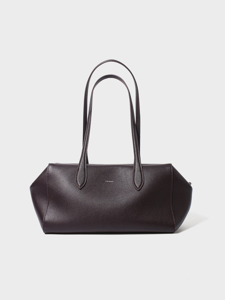 Sculpted Pebbled Grain Hourglass Tote with Extended Double Handles