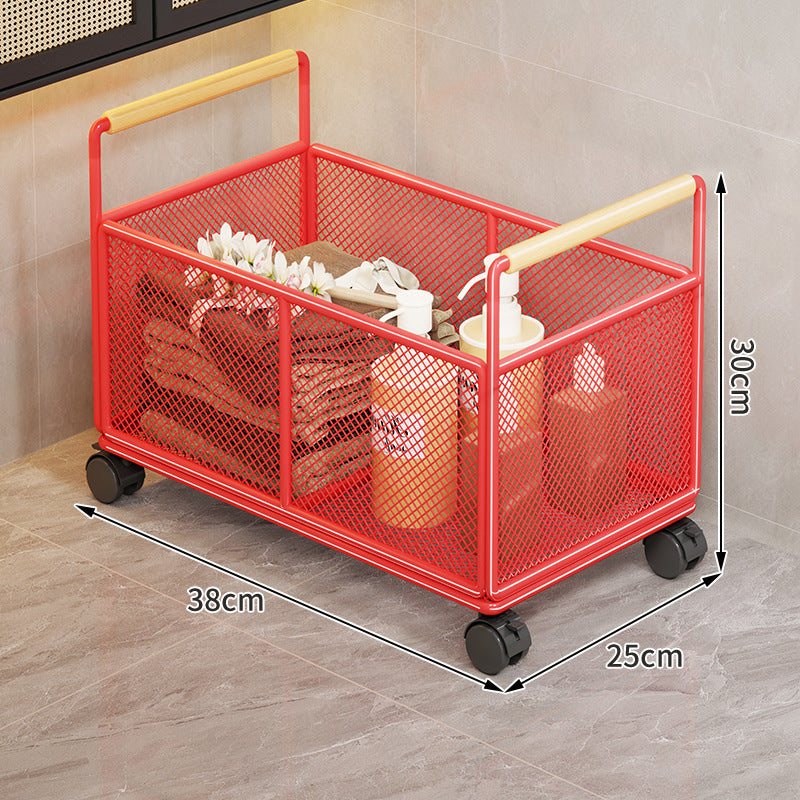 Rolling Ventilated Laundry Storage Cart with Handles