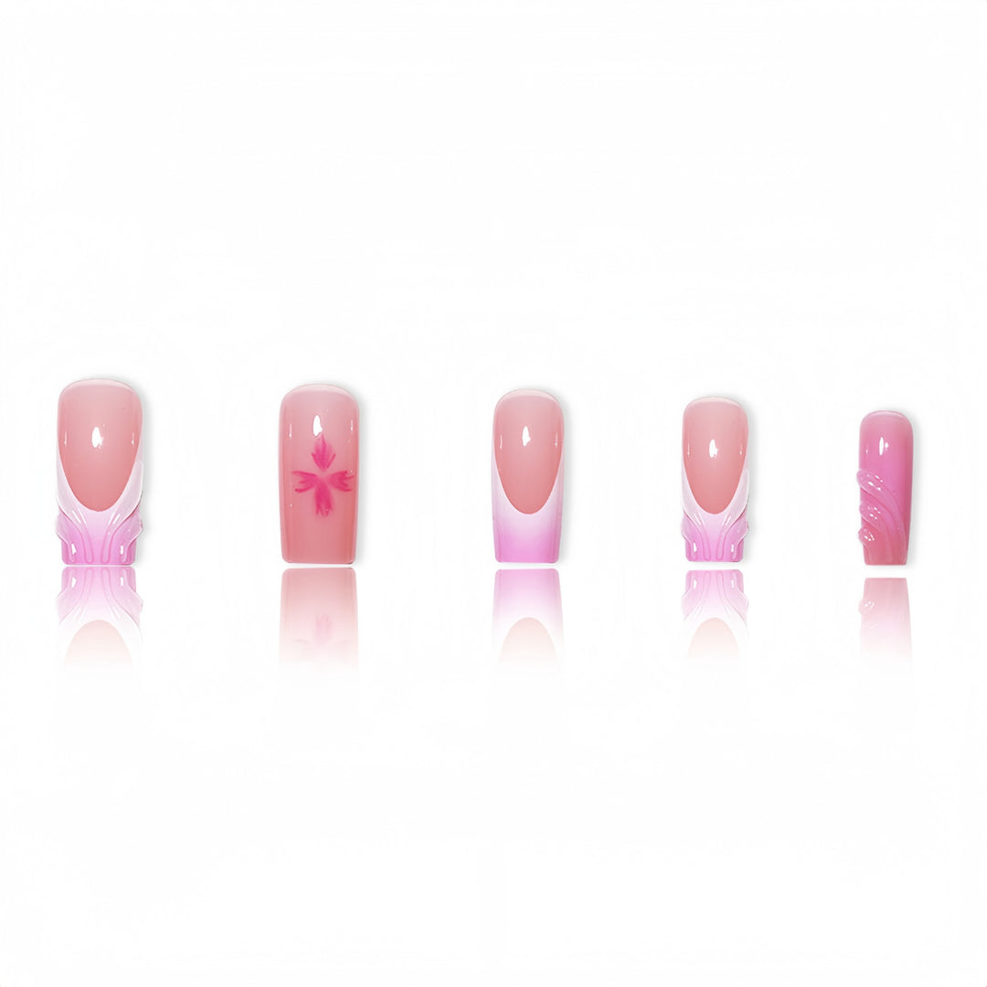 Floral Decorative Press-On Nails with 3D Accents Stornfield
