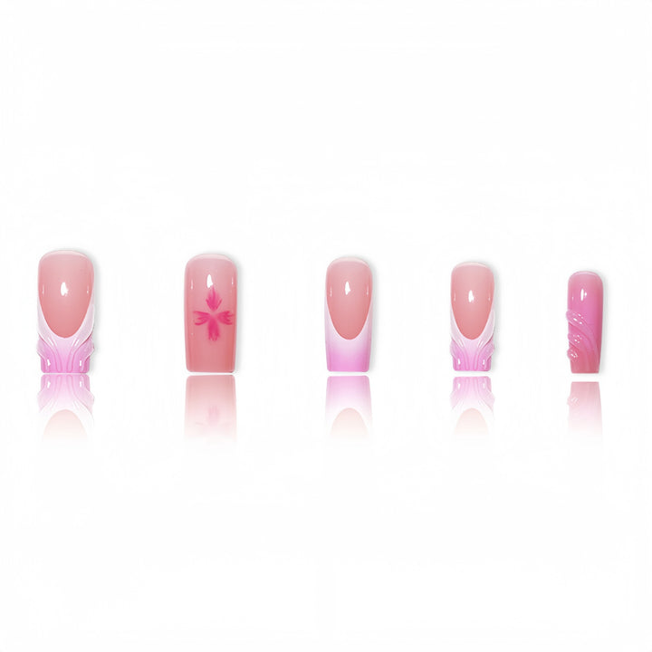 Floral Decorative Press-On Nails with 3D Accents Stornfield