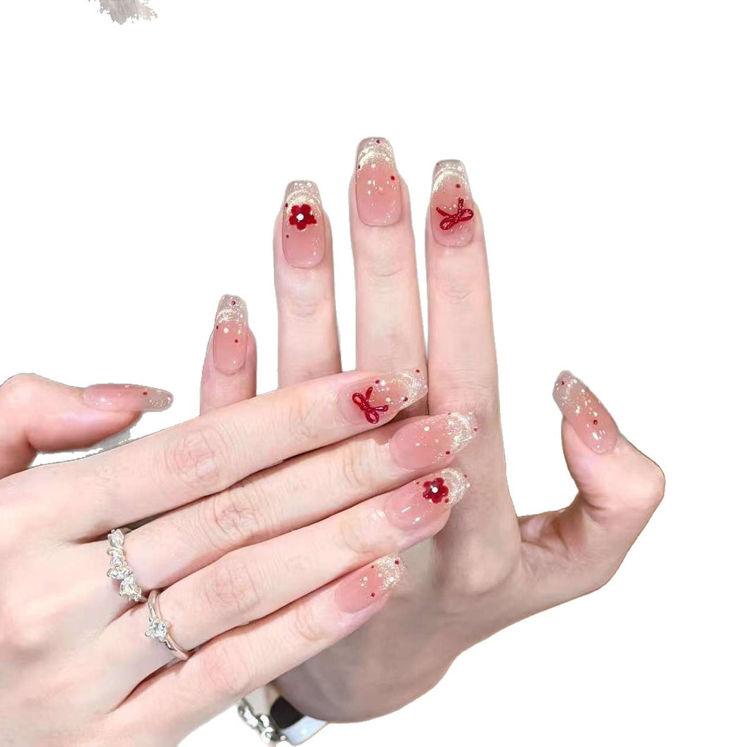 Decorative Floral Press-On Nail Set Stornfield