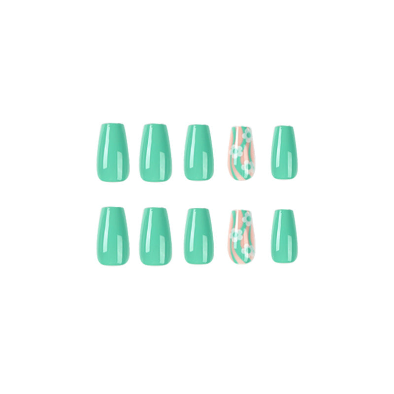 Artistic Nail Extensions in a Modern Floral Design Stornfield