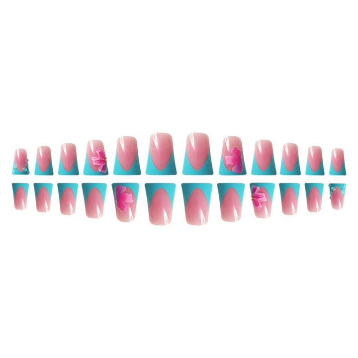 Artistic Press-On Nail Extensions with Floral Accents Stornfield