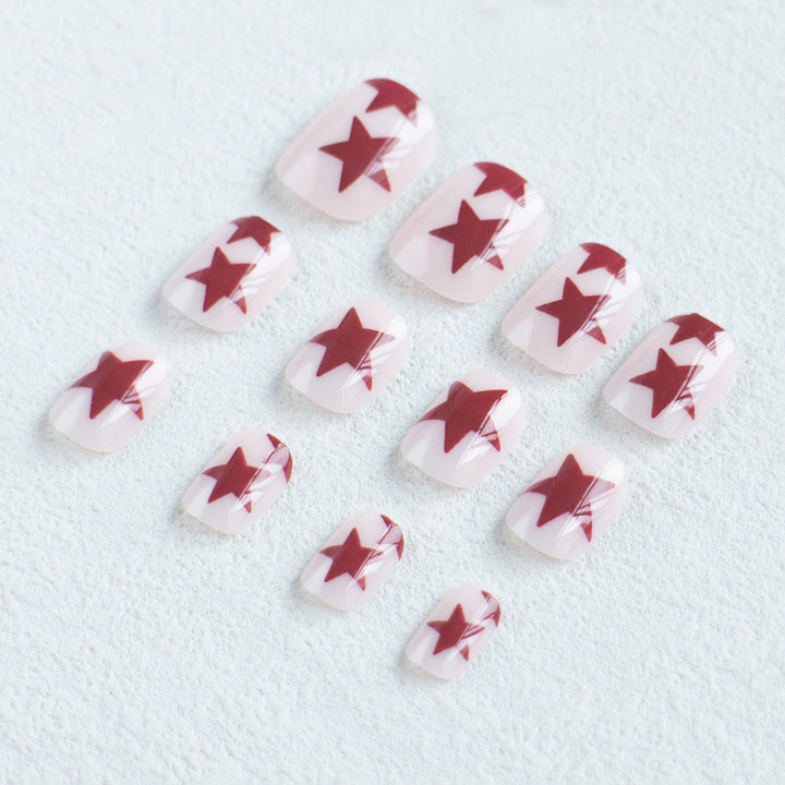Star-Themed Acrylic Nail Art