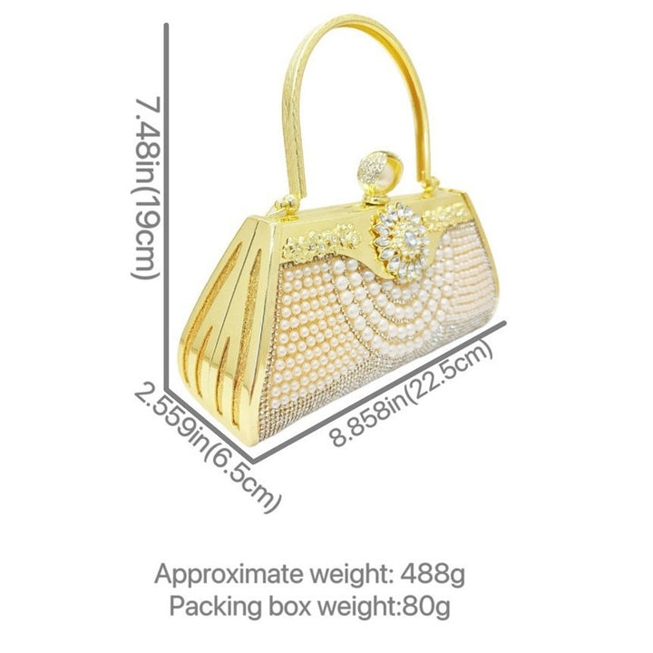 Vintage Pearl Embellished Evening Clutch