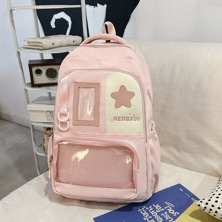 Structured Casual Backpack with Transparent Pocket Stornfield
