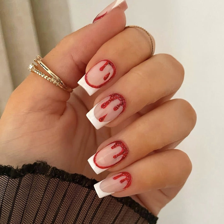 Artistic Blood Drip Nail Art Extensions Stornfield