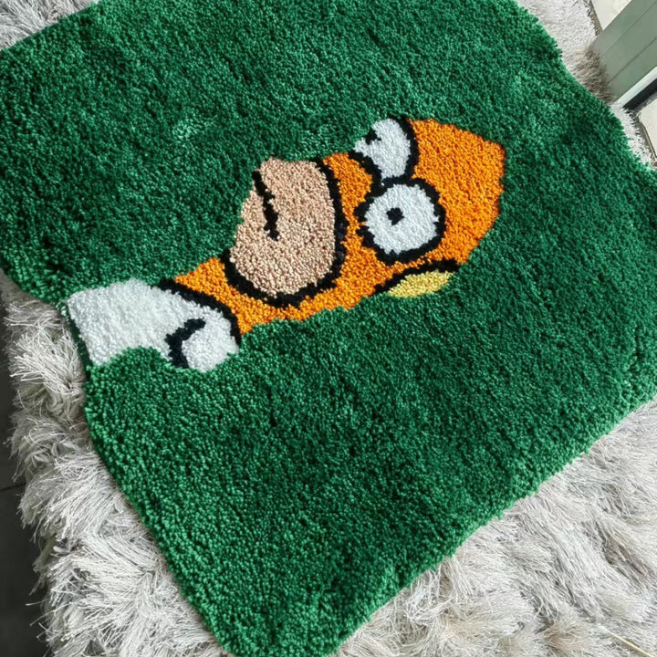 Hand-Tufted Plush Peeking Character Area Rug