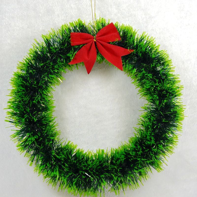 Festive Christmas wreath with ribbon