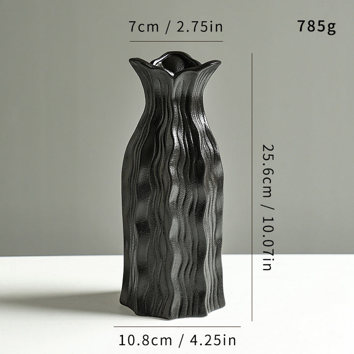 Artistic Fluted Ceramic Vase