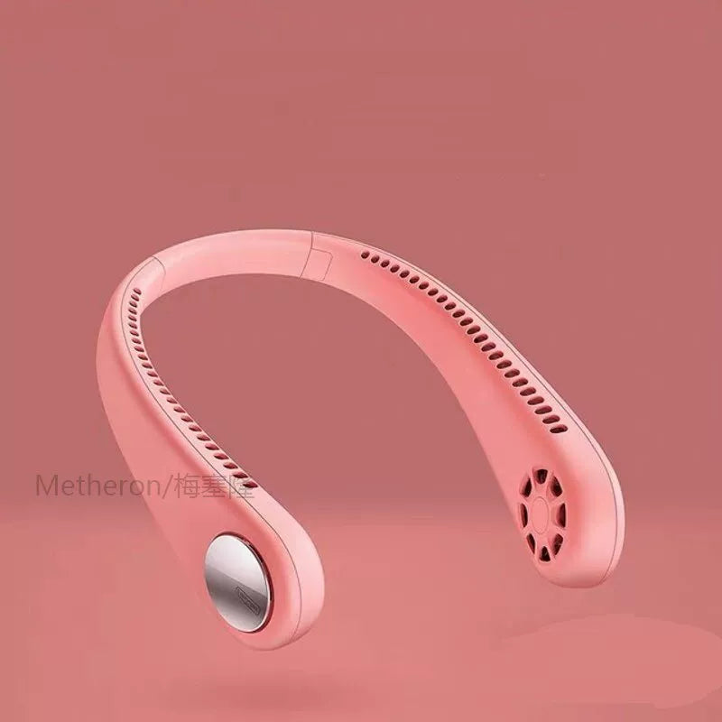 Women's one-size portable bladeless rechargeable hands-free neck fan with whisper-quiet brushless motors and adjustable airflow Stornfield