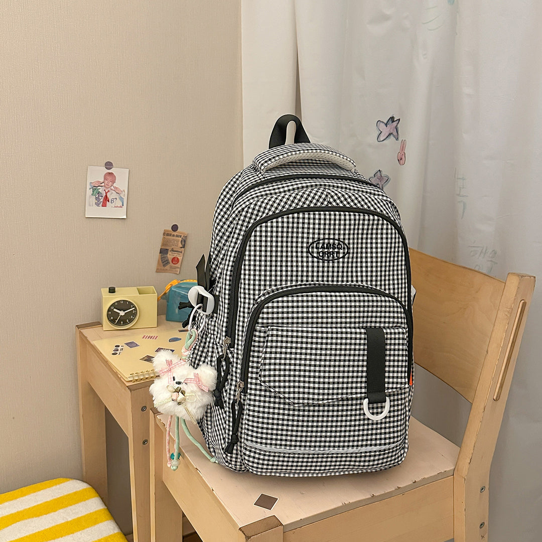 Stylish Checkerboard Pattern Backpack Stornfield 1791205963