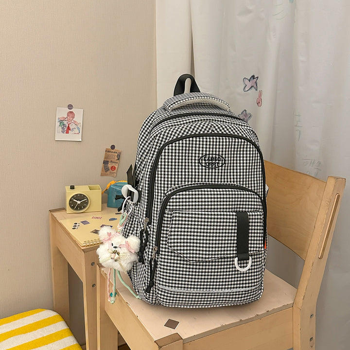Stylish Checkerboard Pattern Backpack Stornfield 1791205963
