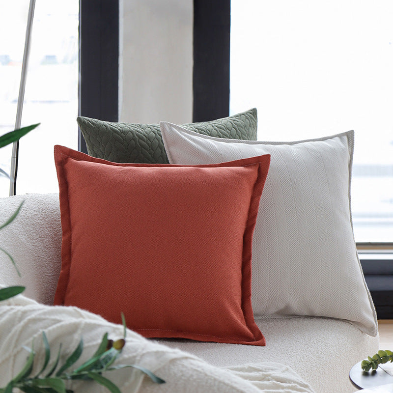 Square quilted decorative cushion cover with cable tufting and soft microfiber finish Stornfield