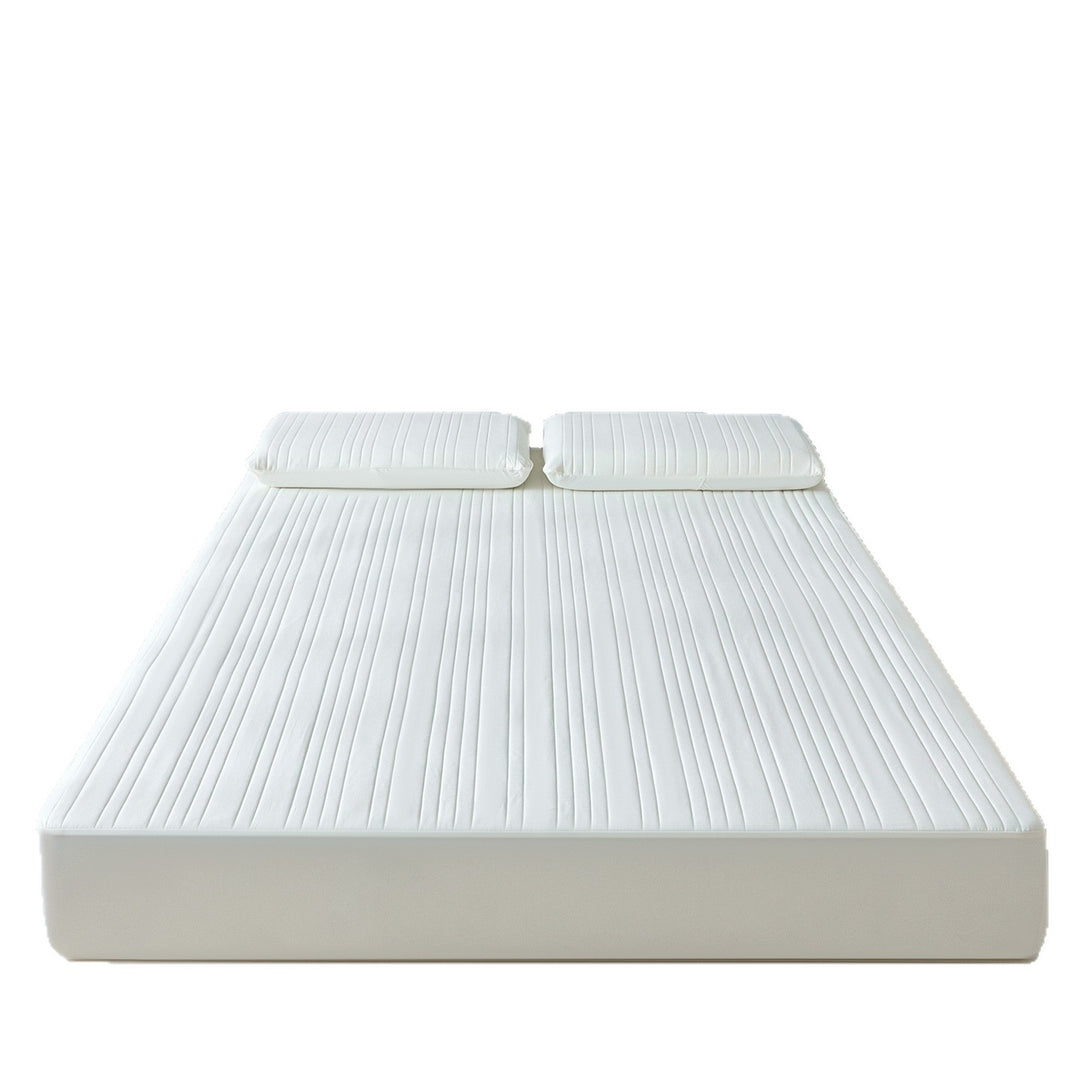 Quilted Cooling Memory Foam Mattress Topper with Fitted Skirt & Pillow Shams