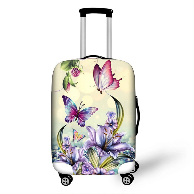 Women's hard shell travel suitcase with colorful flower and butterfly graphic Stornfield