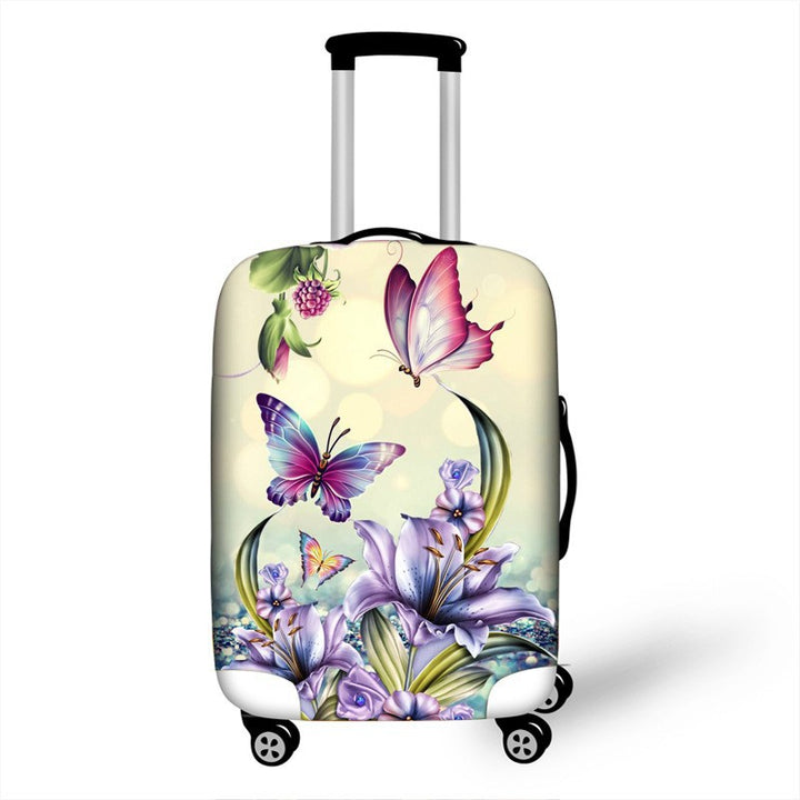 Women's hard shell travel suitcase with colorful flower and butterfly graphic Stornfield