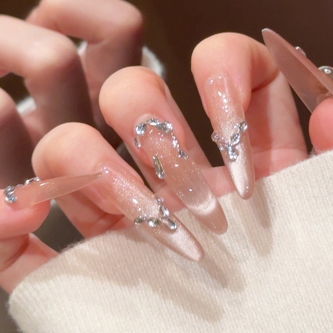 Luxury Rhinestone-Accented Stiletto Press-On Nails Stornfield
