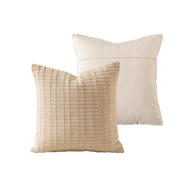Luxurious rectangular decorative cushion set with handwoven relief texture and concealed zipper