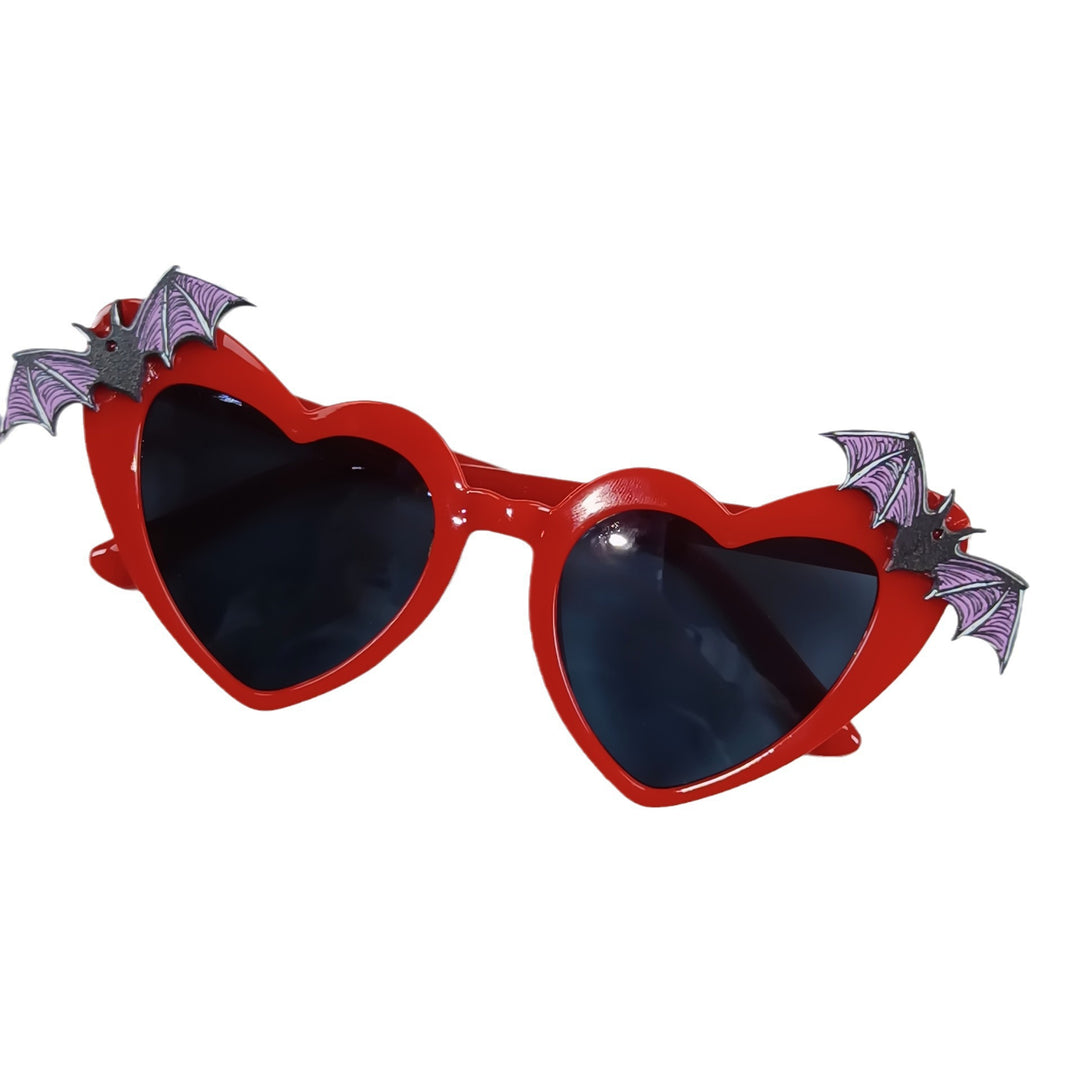 Heart-Shaped Sunglasses with Bat Accents Stornfield