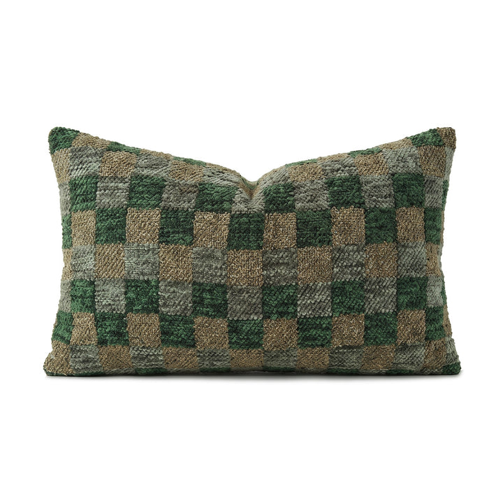 Wendesdekokissen with modern check pattern