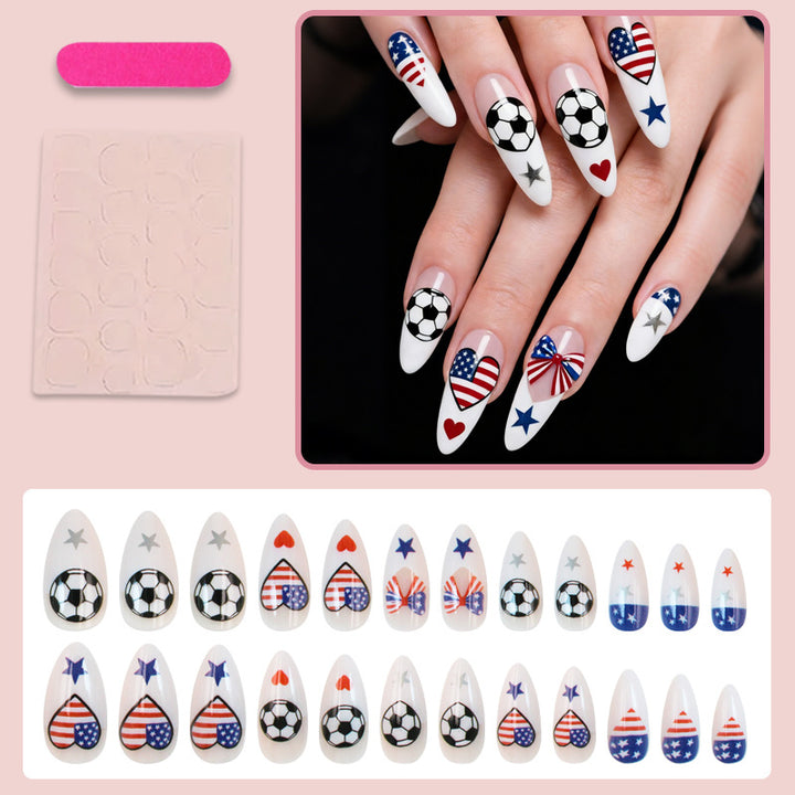 Creative Nail Art Set with Sports Motifs and Patriotic Symbols Stornfield