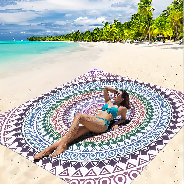 Mandala Design Beach Mat Stornfield