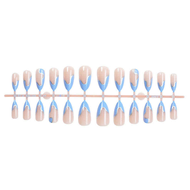 Artistic Press-On Nail Set with Modern Abstract Design Stornfield