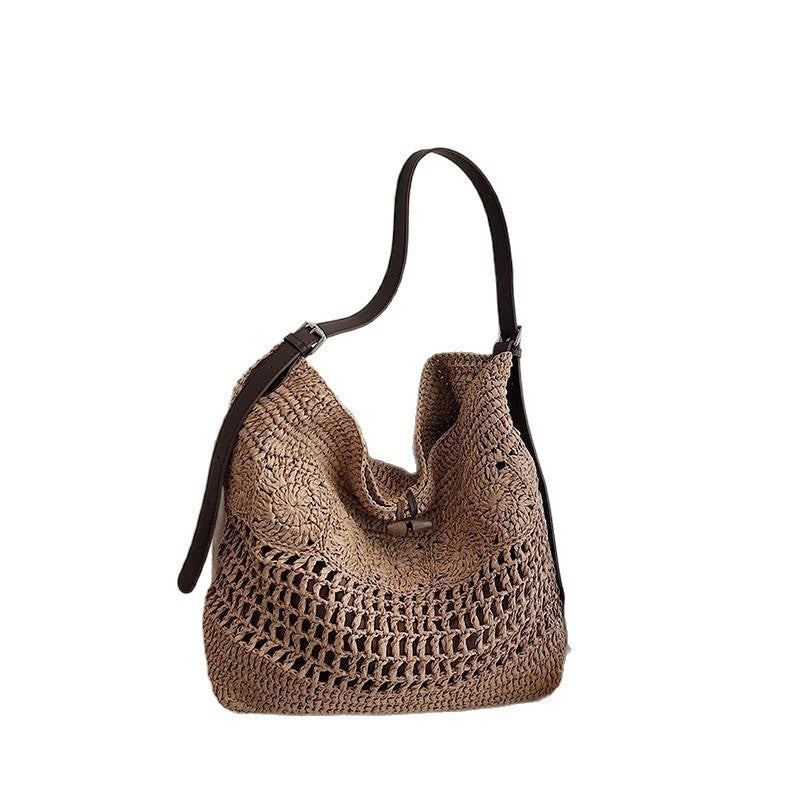 Large Macrame Shopper with Stylish Leather Trim Stornfield