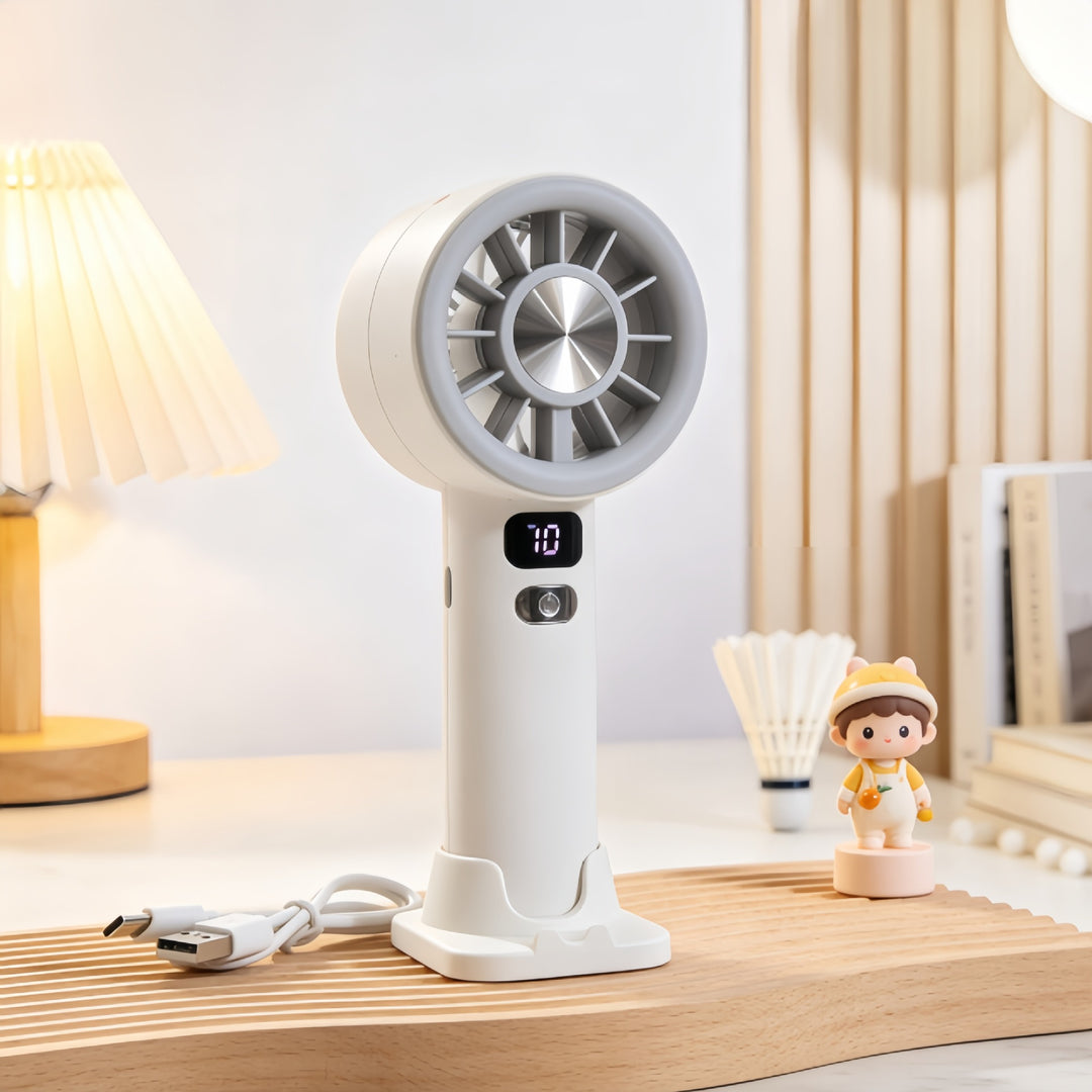 Portable Handheld Fan with Precise Speed Control and LED Display Stornfield
