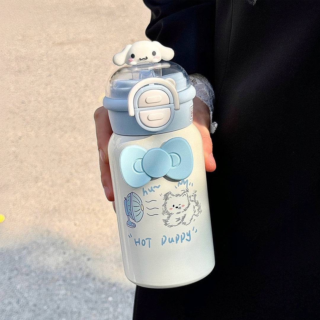 Women's creative water bottle with interactive lid and cute Stornfield design