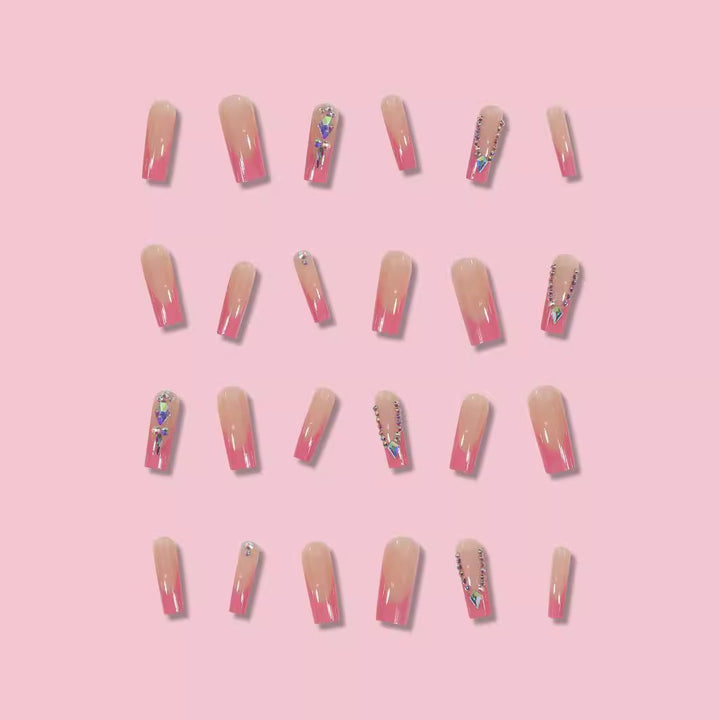 Luxury Press-On Nail Extensions with Crystal Accents Stornfield