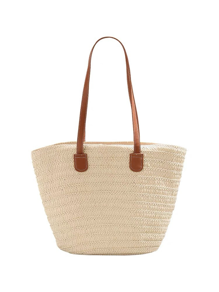 Stylish basket bag with leather handles Stornfield