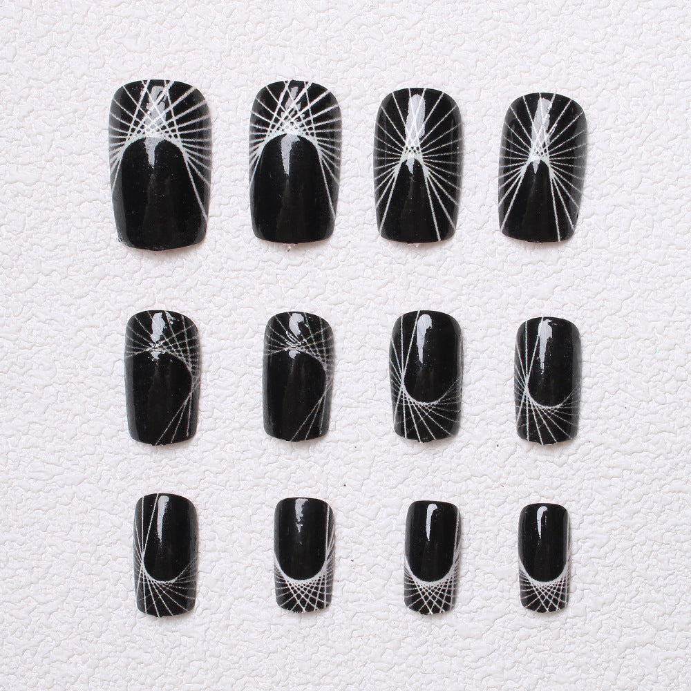 Geometric Patterned Press-On Nails Stornfield