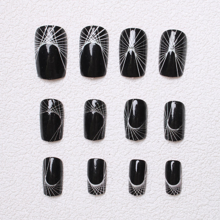 Geometric Patterned Press-On Nails Stornfield