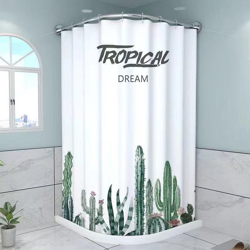 Tropical Cactus Pattern Shower Curtain Stornfield