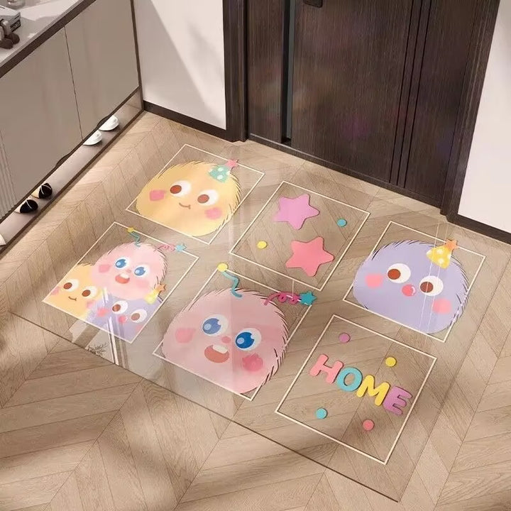 Playful Smiley Face Decorative Mat