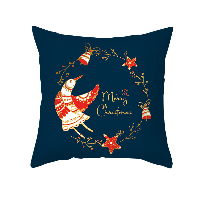 Decorative Holiday Throw Pillow Cover with Festive Ornament Print