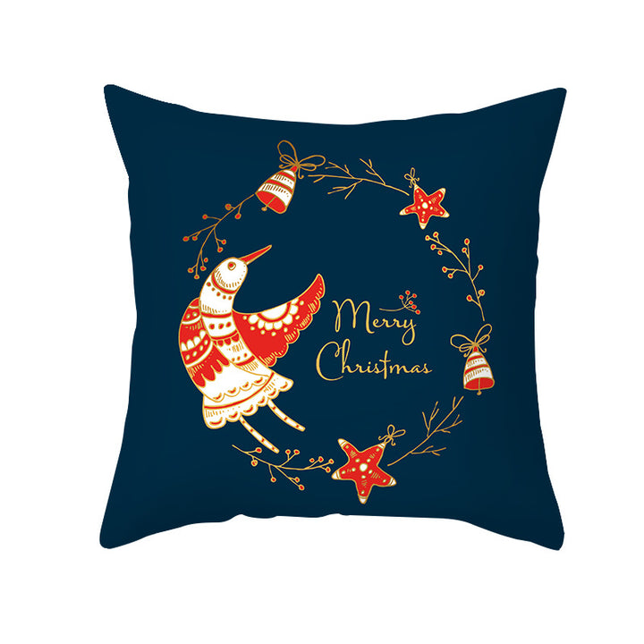Decorative Holiday Throw Pillow Cover with Festive Ornament Print