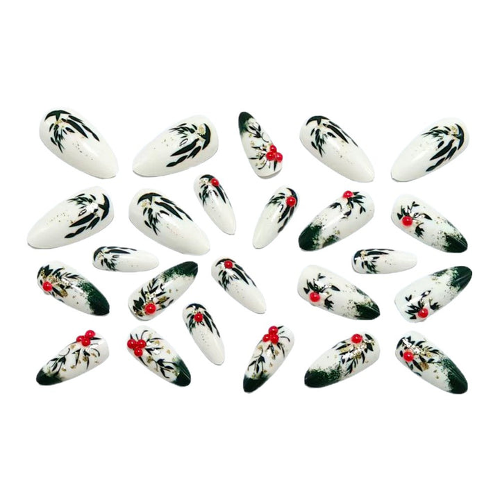 Glamorous artificial nails with floral accents Stornfield