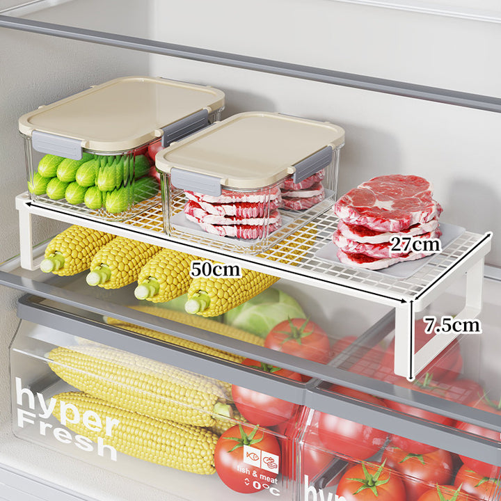 Refrigerator Mesh Shelf Riser Organizer with Open-Frame Legs