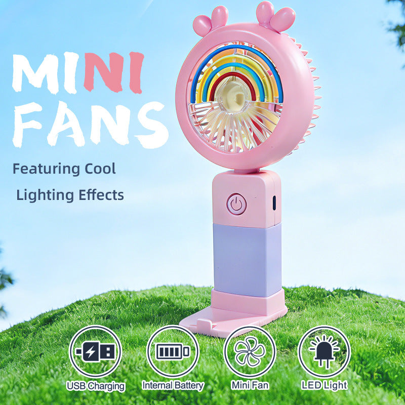 Unisex Portable Hand Fan with Colorful LED Light Effects Stornfield
