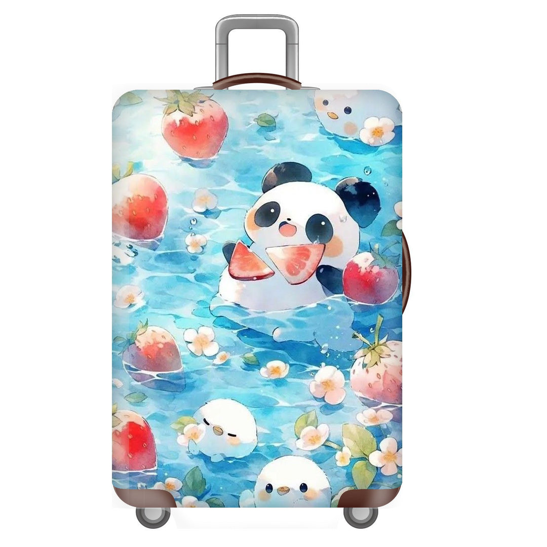 Unisex non-elastic suitcase cover for hard shell trolley with cute panda design, stretch protective cover with handle and wheel openings Stornfield