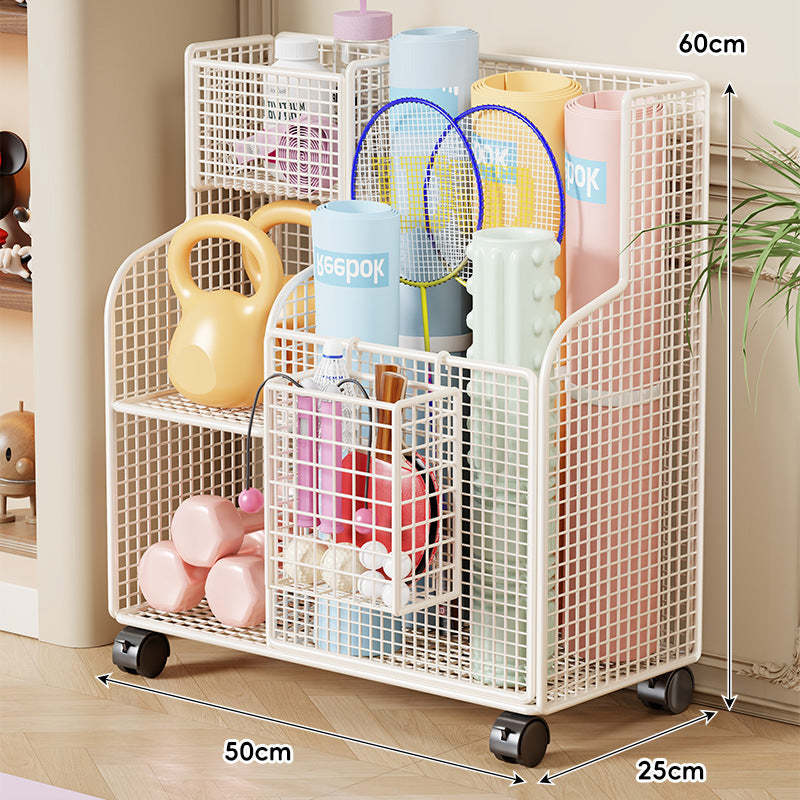 Compact Over-Cabinet Hanging Wire Grid Storage Basket with Dual Hooks