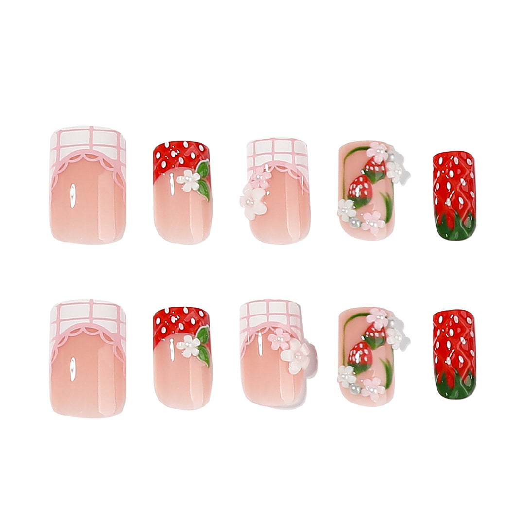 Creative Nail Art in Strawberry Design Stornfield