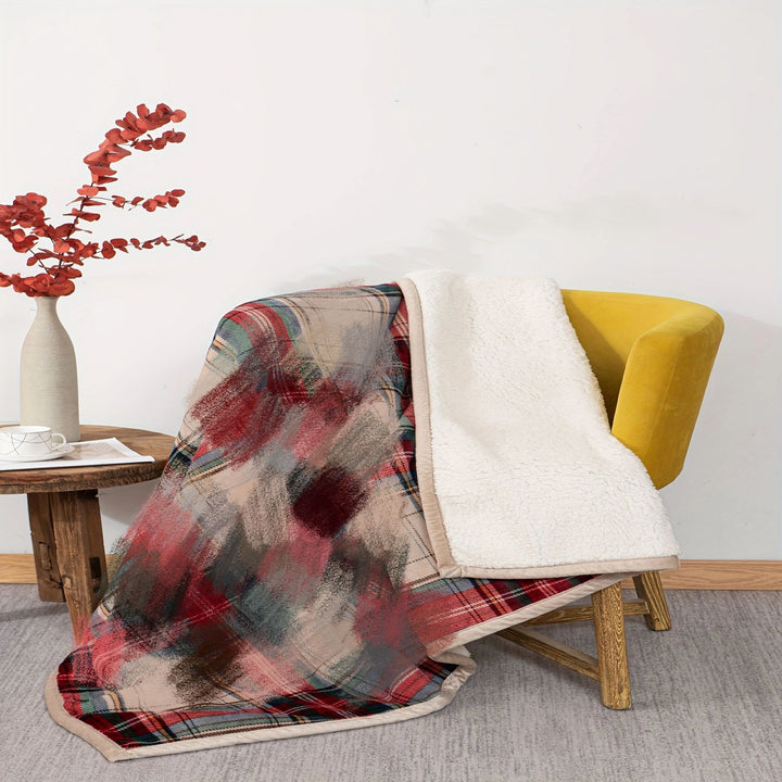 Reversible Fleece and Sherpa Throw Blanket