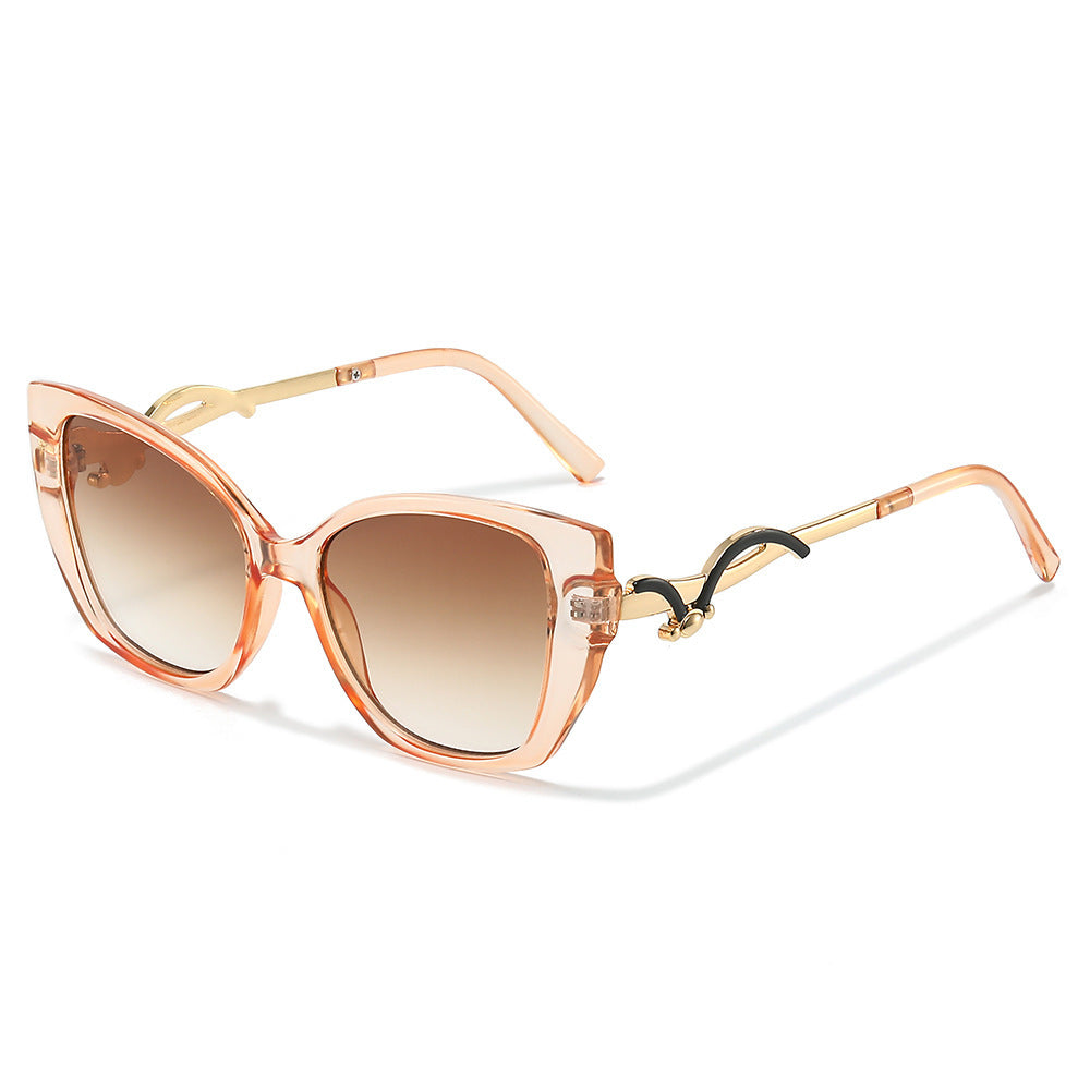 Oversized Geometric Cat-Eye Sunglasses with Gold Accents Stornfield